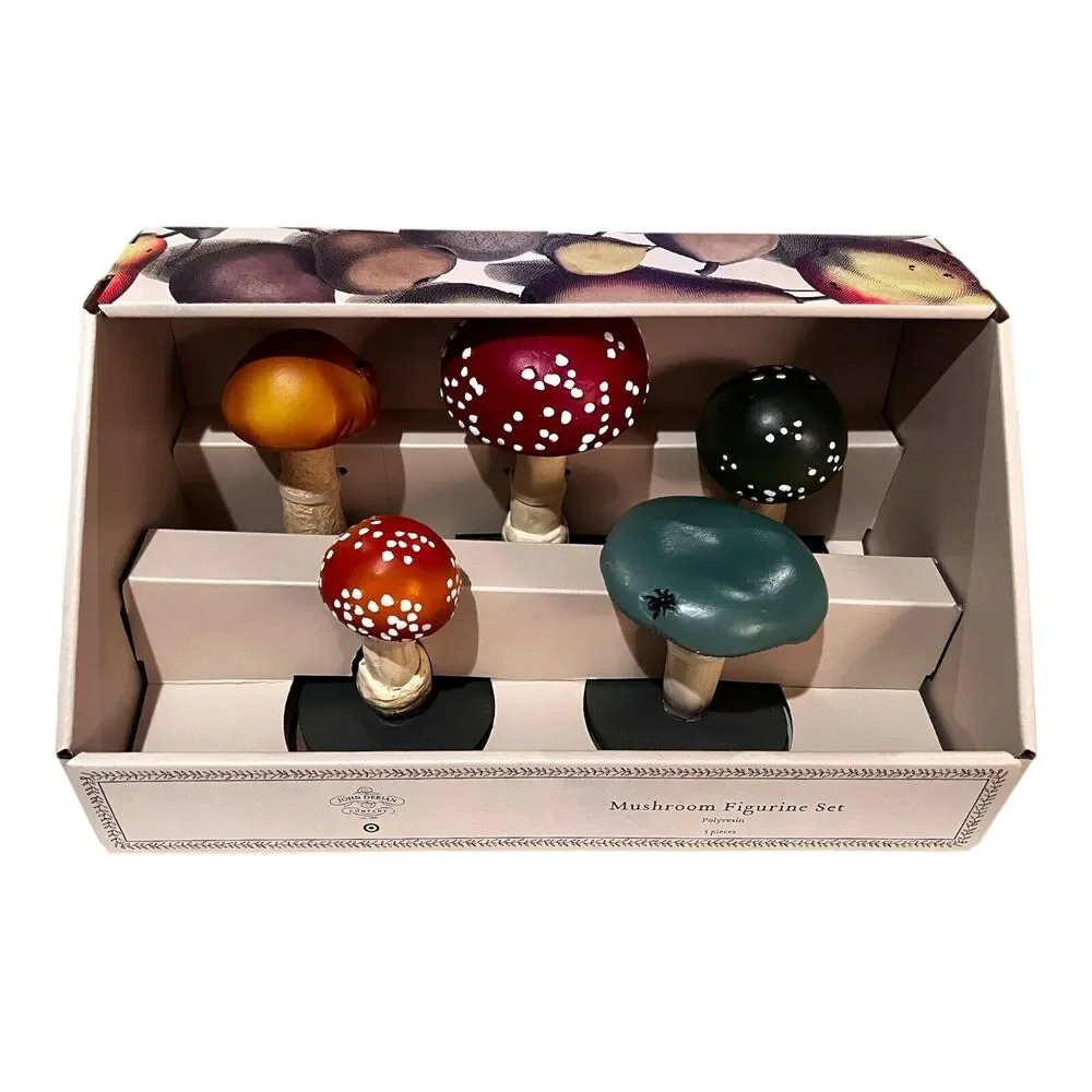 John Derian for Target 5pc Mushroom Decorative Figures Harvest Thanksgiving NEW